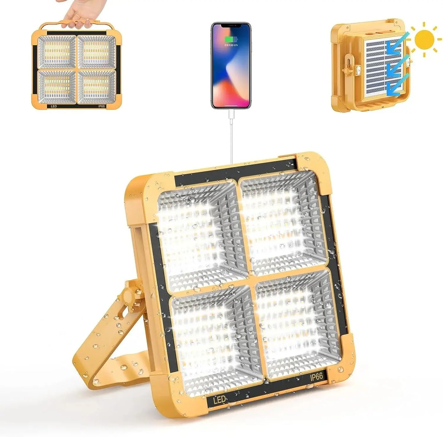 Reflector Solar LED 800W Portátil + Powerbank Impermeable